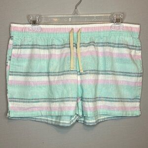 Patagonia Women’s Island Hemp Baggies Mint & Lavender Striped Shorts Small
